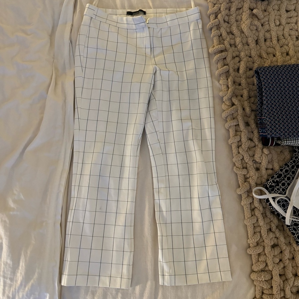 White Ankle Cut Dress Pants
